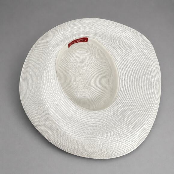 Y2K Giovannio Ivory Wide Brim Derby Hat Black White Flower Wedding Hat